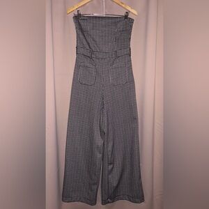 Maeve by Anthropologie Houndstooth Knit Black and White Jumpsuit